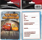 12 Uitnodigingskaartjes met envelop - Cars - Race to win - 9 x 13.5 cm