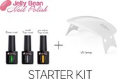 Jelly Bean Nail Polish Starterkit 6W - Premium UV nagellamp voor gel nagellak - Base Coat - 2 Top Coat