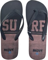 Sorprese Move – slippers – Surf zwart-bruin – maat 45 – slippers heren – teenslippers – teenslippers heren