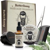 BarberRonny® - Bosses du visage Soins Set - Baardkit - Huile de barbe - Baume Barbe - faciale Brosse - Baardkam - Set Soin de la barbe