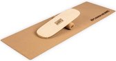 BoarderKING Indoor board Flow balance board + mat + roller hout / kurk