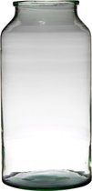Bloemenvaas van gerecycled glas met hoogte 42.5 cm en diameter 22.5 cm - Glazen transparante vazen