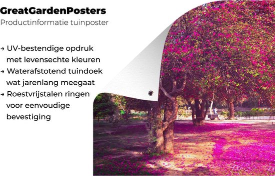 Affiche de jardin Lodi Gardens - Arbres en fleurs dans les jardins de Lodi en Inde poster de jardin toile en vrac 90x60 cm - Toile de jardin / Toile d'extérieur / Peintures pour l'extérieur (décoration de jardin)