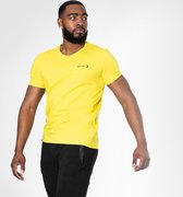 Body & Fit Essential Casual T-Shirt - Sportshirt Heren - Fitness Top Mannen – Maat XL - Geel