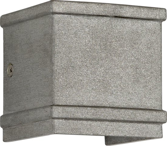 KS Verlichting wandlamp Borgo Buitenlamp E27 Vierkant Klassiek Elegant Aluminium Zilver