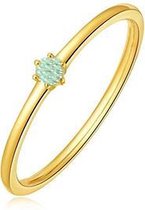 Petit Comité Vintage Hammered Gouden Ring Aquamarijn (56 mm) | cadeau dames