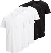 Jack & Jones 5-pack heren T-shirt - ronde hals zwart/wit - XS