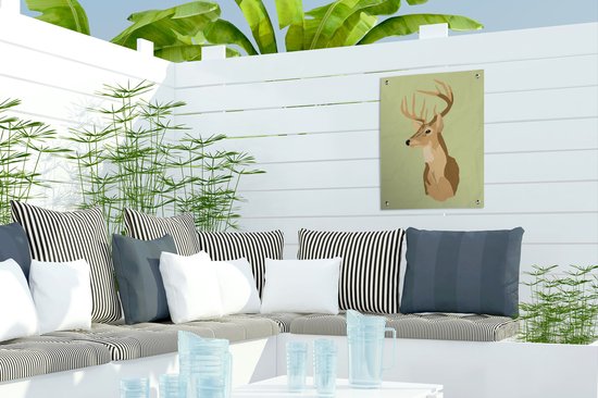 Une illustration d'une tête de cerf affiche de jardin 30x40 cm - petit - Toile de jardin / Toile d'extérieur / Peintures d'extérieur (décoration de jardin)