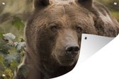 Tuindecoratie Grizzlybeer - Portret - Dieren - 60x40 cm - Tuinposter - Tuindoek - Buitenposter