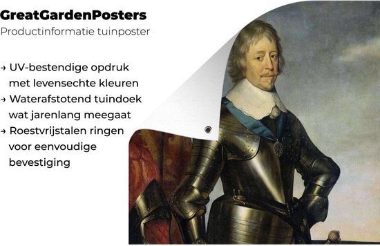 Peinture de jardin Frederik Hendrik - Peinture de Gerard van Honthorst - 60x80 cm - Affiche de jardin - Toile de jardin