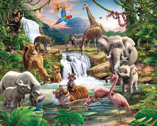 Walltastic Kinderbehang - Jungle Safari - 305 x 244cm - walltastic