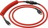 Glorious PC Gaming Race Coiled Cable, USB-C to USB-A (rood/zwart)