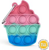 Blij Kind - Fidget - Pop it - Cupcake - Mini - Dye Tye - Roze - Turquoise - Blauw - Sleutelhanger - Mini