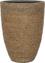 Bohemian Ben XL Straw Grass ronde Rotan bloempot voor binnen 52x72 cm