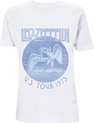 Led Zeppelin - Tour '75 Blue Wash Heren T-shirt - 2XL - Wit