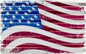 USA Vlag Wave wandbord- Gegolft Aluminium - 30 x 45 cm