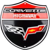 Corvette Highway wandbord - Schildvorm 29 x 29 cm