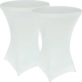 Statafelrok wit 80 cm - per 2 - partytafel - Alora tafelrok voor statafel - Statafelhoes - Bruiloft - Cocktailparty - Stretch Rok - Set van 2