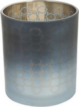 TheeLichthouder Glas Rond - Waxinelichthouder - Degrade Blauw - ø10cm