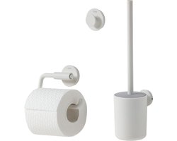 Tiger Urban Toiletaccessoireset - Toiletborstel met houder - Toiletrolhouder zonder klep - Handdoekhaak – Wit