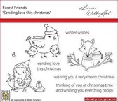FFECS004 Nellie Snellen Clear stamp - stempel kerst - Forest Friends - Christmas - bosdieren egel haas vos vogel kerstmis