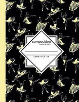 Composition Notebook Graph Paper 4x4: Dance Ballet Black & Yellow Writing Notebook in Dance Poses for Dance Class (8.5 x11 in & 110 Pages)