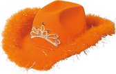 Cowboyhoed Met Kroon - Holland Oranje Met Bontrand En LED-Lampjes