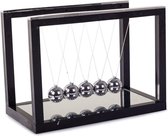 A&K Newton's Cradle Balance Ball - Bureau Kantoor Decoratie - 5 Ballen - 18mm Bal - Balanceerballen - Zwart
