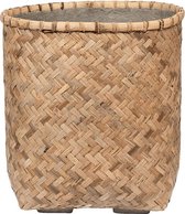 Bohemian Zayn S Bamboo ronde beige plantenbak 48x53cm voor binnen en buiten