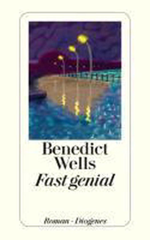 Livre 'Fast genial' de Benedict Wells avec une illustration de lampadaires la nuit.
