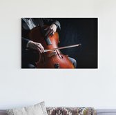 Canvas Schilderijen - Cellospeler speelt in Orkest - 30x20 cm | Wanddecoratie| Fotoprint op Canvas | Canvas Schilderij | Woondecoratie voor Woonkamer, Slaapkamer, Kantoor, Gang