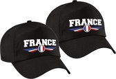 4x stuks frankrijk / France landen pet / baseball cap zwart volwassenen