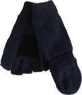 Handschoenen halve vingers / want heren winter - klittenbandsluiting - met leer