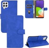 Voor Samsung Galaxy A22 4G Effen Kleur Huid Voelen Magnetische Gesp Horizontale Flip Kalf Textuur PU Lederen Case met Houder & Kaartsleuven & Portemonnee (Blauw)