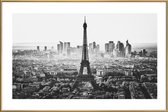 JUNIQE - Poster met kunststof lijst Paris Skyline -40x60 /Grijs & Wit