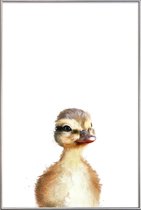 JUNIQE - Poster met kunststof lijst Eendje illustratie -13x18 /Geel &