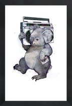 JUNIQE - Poster in houten lijst Koala illustratie -20x30 /Grijs