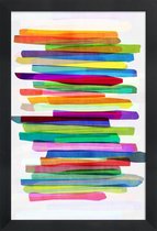 JUNIQE - Poster in houten lijst Colorful Stripes 1 -20x30 /Kleurrijk