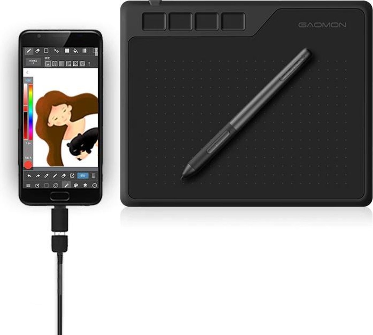 DrawLife Tekentablet Voor Mac & Windows | Drawing Tablet USB | Draadloze pen | Zwart