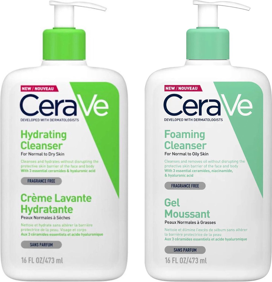 Ceravé Best Selling Duo: Lotion Hydratante 473 ml - Nettoyant Moussant  Visage CeraVe... | bol.com