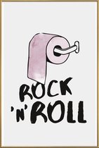 JUNIQE - Poster met kunststof lijst Rock 'n' Roll -13x18 /Roze & Wit