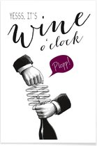 JUNIQE - Poster Wine o'clock -13x18 /Paars & Wit