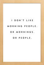 JUNIQE - Poster in houten lijst Morning People -30x45 /Wit & Zwart