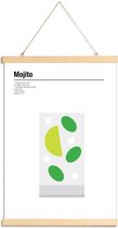 JUNIQE - Posterhanger Mojito - minimalistisch -30x45 /Grijs & Groen
