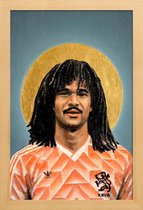JUNIQE - Poster met houten lijst Football Icon - Ruud Gullit -13x18