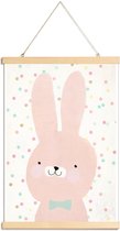 JUNIQE - Posterhanger Hase 2 -30x45 /Roze & Wit