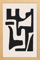 JUNIQE - Poster met houten lijst Ladders -13x18 /Grijs & Ivoor