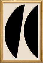 JUNIQE - Poster met houten lijst Crescents -13x18 /Grijs & Ivoor