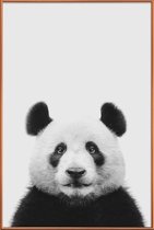 JUNIQE - Poster met kunststof lijst Panda II -30x45 /Wit & Zwart