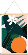 JUNIQE - Posterhanger Orange -30x45 /Groen & Oranje